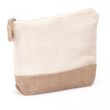 Kulturtasche aus Baumwolle 180 g/m2 und Jute, Farbe Natur